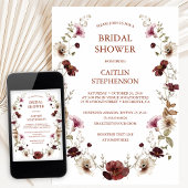 Blush Bourgogne Bruids Douche Uitnodiging