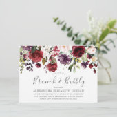 Blush & Bourgogne Brunch & bubbelbaar Vrijgezellen Kaart (Staand voorkant)