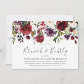 Blush & Bourgogne Brunch & bubbelbaar Vrijgezellen Kaart (Voorkant)