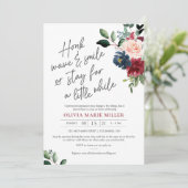 Blush Bourgogne- en Navy-drive door Vrijgezellenfe Kaart (Staand voorkant)