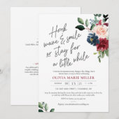 Blush Bourgogne- en Navy-drive door Vrijgezellenfe Kaart (Voorkant / Achterkant)