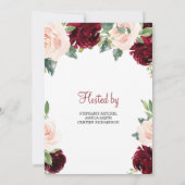 Blush Bourgogne en Roze Bloemen Boho Baby shower Kaart (Achterkant)