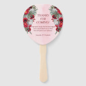 Blush, Bourgogne en Sage Leaves bouquets Handwaaier (Achterkant)