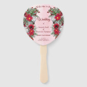 Blush, Bourgogne en Sage Leaves bouquets Handwaaier (Voorkant)