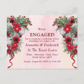 Blush, Bourgogne en Sage Leaves Verloving Uitnodiging Briefkaart (Voorkant)