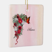 Blush, Bourgogne en White Roses Bouquets All-Over- Keramisch Ornament (Rechts)