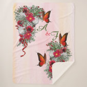 Blush, Bourgogne en White Roses Bouquets Sherpa Deken (Voorkant)