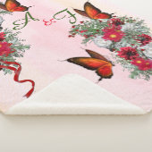 Blush, Bourgogne en White Roses Bouquets Sherpa Deken (3/4)