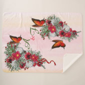 Blush, Bourgogne en White Roses Bouquets Sherpa Deken (Voorkant (horizontaal))