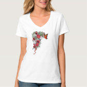 Blush, Bourgogne en White Roses Bouquets T-shirt (Voorkant)