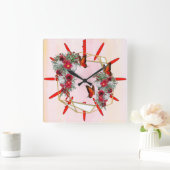 Blush, Bourgogne en White Roses Bouquets Vierkante Klok (Huis)