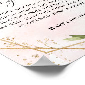 Blush Bourgogne florale goudringjacht Poster (Hoek)