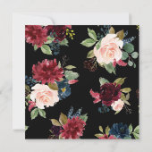 Blush Bourgogne Foto Floral Elegante Waterverf Sav Save The Date (Achterkant)