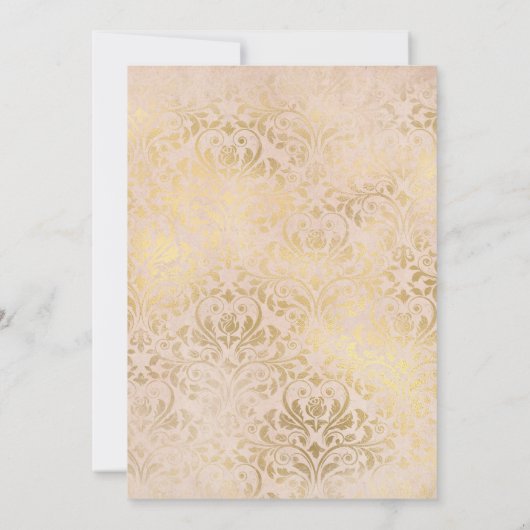 Blush Bourgogne Gold Shabby Floral Engagement Part Kaart (Achterkant)