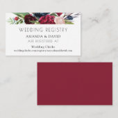 Blush Bourgogne marine Floral Fall Wedding Registr Informatiekaartje (Voorkant / Achterkant)
