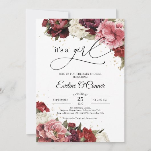 Blush Bourgogne mauve & maroon pony's zijn een mei Kaart (Voorkant)