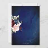 Blush Bourgogne Navy Waterverf Rozen Kaart (Achterkant)