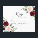 Blush & Bourgogne op een budget bruiloft RSVP<br><div class="desc">Blush & Bourgogne op budget Weddenschap RSVP uitnodiging</div>