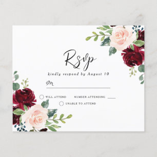 Blush & Bourgogne op een budget bruiloft RSVP