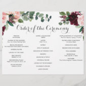 Blush Bourgogne Tri-Fold Wedding Program Memory Flyer (Achterkant)