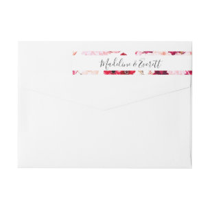 Blush Bourgogne Waterverf Floral Monogram Bruiloft
