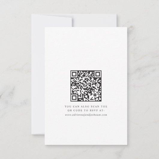 Blush & Bourgogne Waterverf Floral QR Code RSVP Kaartje (Achterkant)