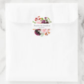 Blush Bourgogne Waterverf herfst Floral Wedding Ronde Sticker (Tas)