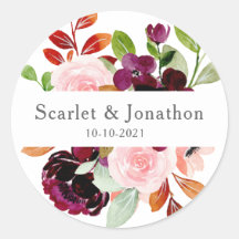 Blush Bourgogne Waterverf herfst Floral Wedding