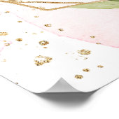 Blush Bourgognige florale goudbruiloft Poster (Hoek)