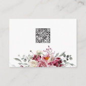 Blush & Bourgondië Bloemen Trouwdetails Informatiekaartje (Achterkant)