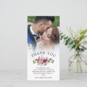 Blush & Bourgondië bruiloft Dank u Foto Bedankkaart (Staand voorkant)