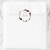 Blush Bourgondië Quinceañera Bedankt voor uw aanda Ronde Sticker (Tas)