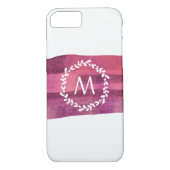 Blush & Bourgondië Waterverf Monogram Case-Mate iPhone Case (Achterkant)