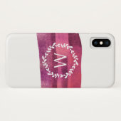 Blush & Bourgondië Waterverf Monogram Case-Mate iPhone Case (Achterkant (horizontaal))
