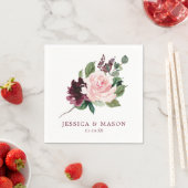 Blush Bourgondische bruiloft servet cocktail serve (Insitu)