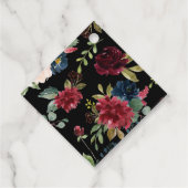 Blush Bourgundy Foto Floral Elegant Waterverf Fav Bedankjes Labels (Achterkant)