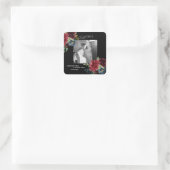 Blush Bourgundy Foto Floral Elegant Waterverf Squ Vierkante Sticker (Tas)
