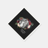 Blush Bourgundy Foto Floral Modern Wedding Servet (Hoek)