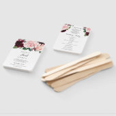 Blush Bourgundy Wedding Program Fan Handwaaier (Niet-gemonteerd)