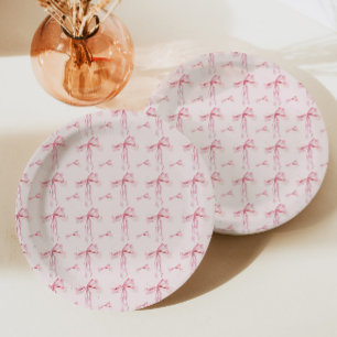Blush Bow Baby shower Papier Bord Modern Girl Pink