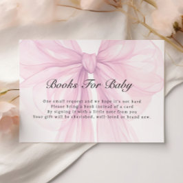 Blush Bow Books for Baby Enclosure Card Informatiekaartje