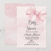 Blush & Bow Coquette Baby shower Kaart (Voorkant / Achterkant)