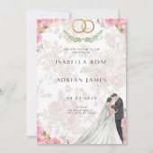 Blush Bow Coquette bruiloft uitnodiging (Voorkant)