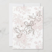 Blush Bow Coquette bruiloft uitnodiging (Achterkant)