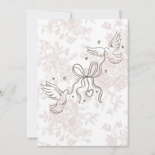 Blush Bow Coquette bruiloft uitnodiging (Achterkant)