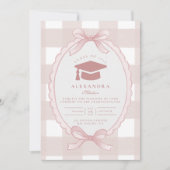 Blush Bow Elegant Graduation Kaart (Voorkant)