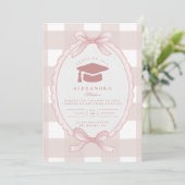 Blush Bow Elegant Graduation Kaart (Staand voorkant)