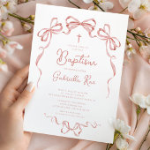Blush Bow Girl Baptism Kaart