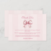 Blush Bow Graduation Party Bedankkaart (Voorkant / Achterkant)