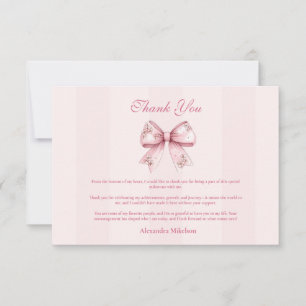Blush Bow Graduation Party Bedankkaart